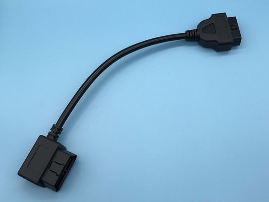OBD2 OBDII 16-पिन J1962 राइट एंगल मेल टू फीमेल एक्सटेंशन राउंड केबल