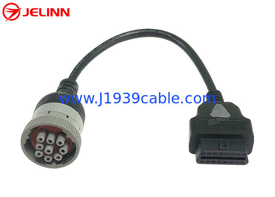 कैटरपिलर के लिए ग्रे CAT 9 पिन टू OBD 2 OBD2 16 पिन केबल