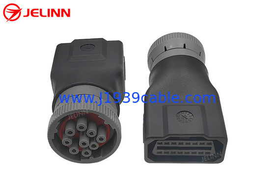 CAT ग्रे J1939 9 पिन टू OBD 2 OBD2 16 पिन एडाप्टर फॉर कैटरपिलर एक्सकेवेटर