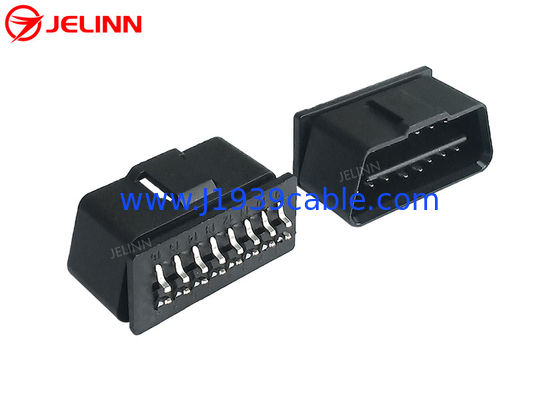 16 पिन J1962 OBD2 OBDII पुरुष प्लग कनेक्टर पीछे की ओर घुमावदार पिन के साथ