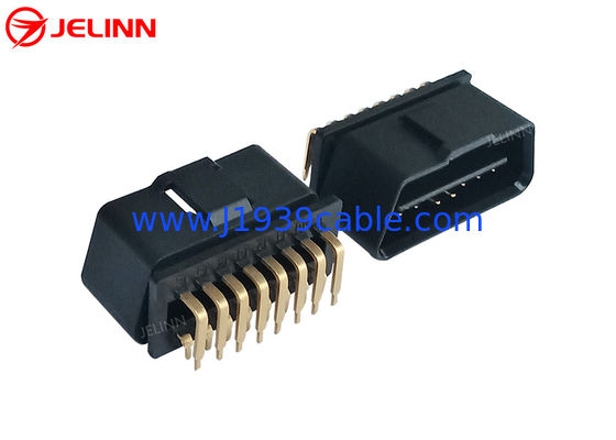 16 पिन J1962 OBD2 OBDII पुरुष प्लग कनेक्टर समकोण 90 डिग्री पिन के साथ